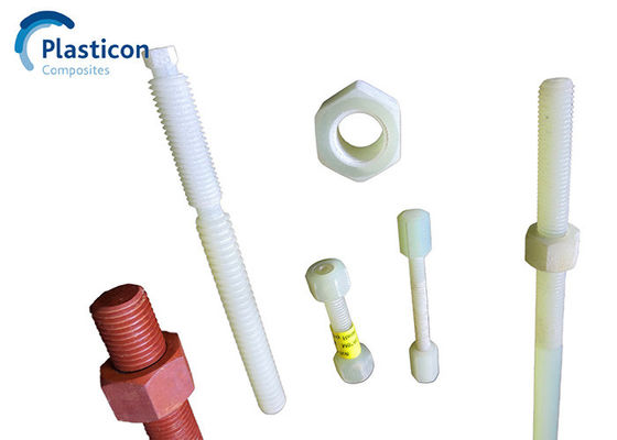 M6-M20 Kelas 4.8 FRP Bolt Putih Serat Diperkuat Plastik Bolt
