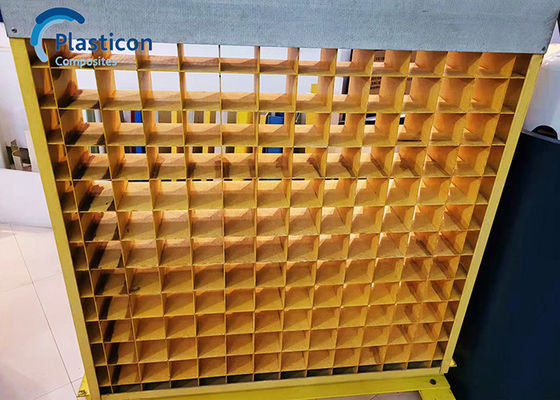 2m Panjang FRP Grating Kuning Serat Kaca Diperkuat Plastik Grating