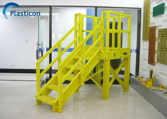 Profil FRP Kuning 60MPa-80MPa Produk Frp Tensile Pultruded