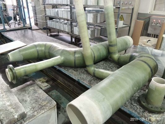Tekanan 50PSI-150PSI FRP Pipe Green Glass Reinforced Pipe